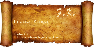 Freisz Kinga névjegykártya